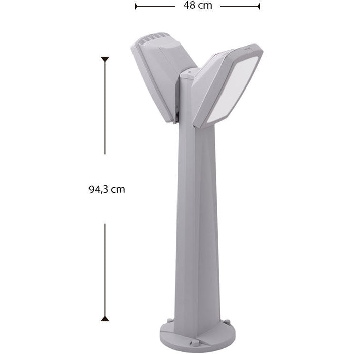 LAMP. EXT. POSTE PINELA 2L GRIS OPAL FUMAGALLI